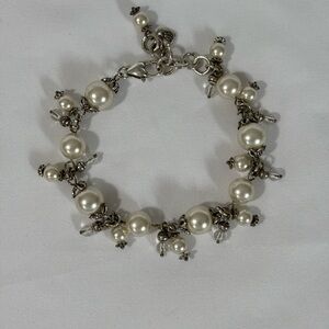 Brighton Vintage Elegant Faux Pearl Bracelet- Perlicious